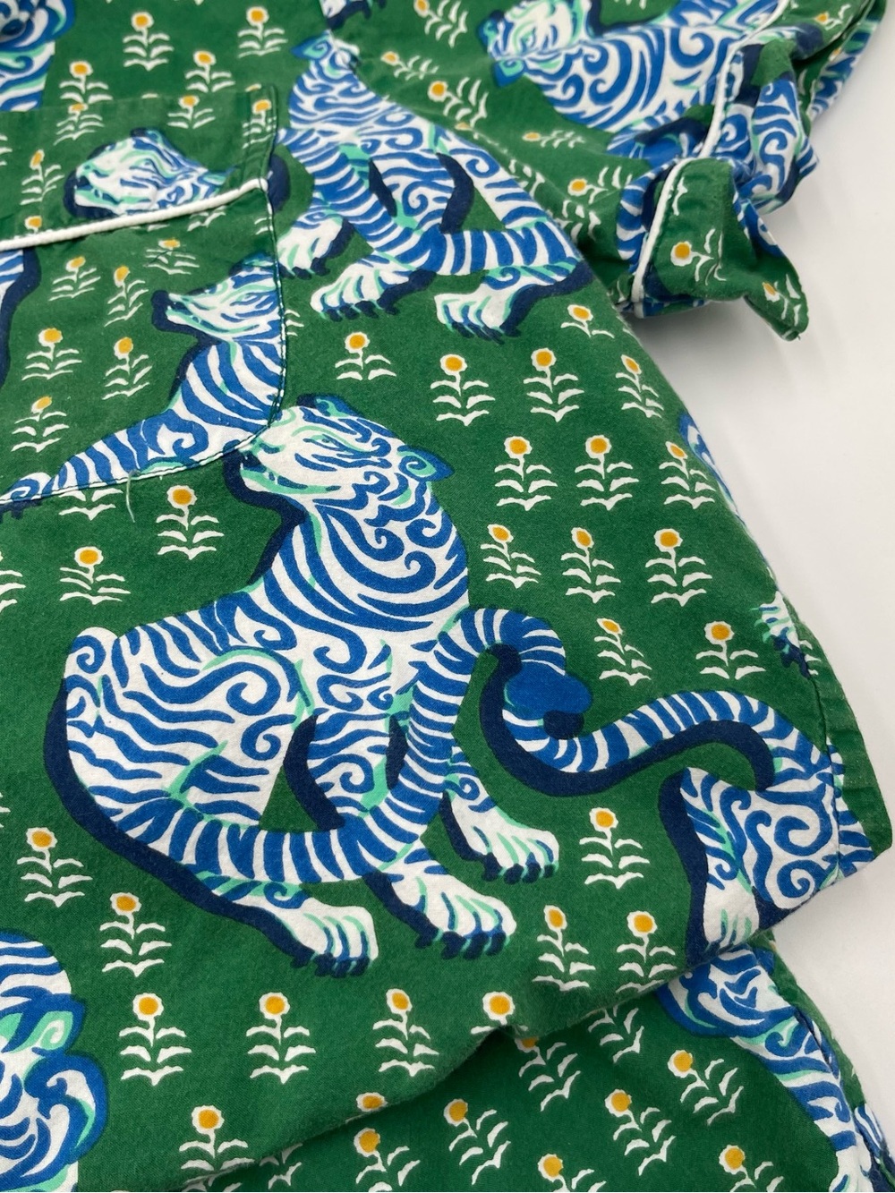 PrintFresh Pajama Set Womens Small Tiger Queen Shorts Top 100% Organic Cotton - Picture 8 of 12